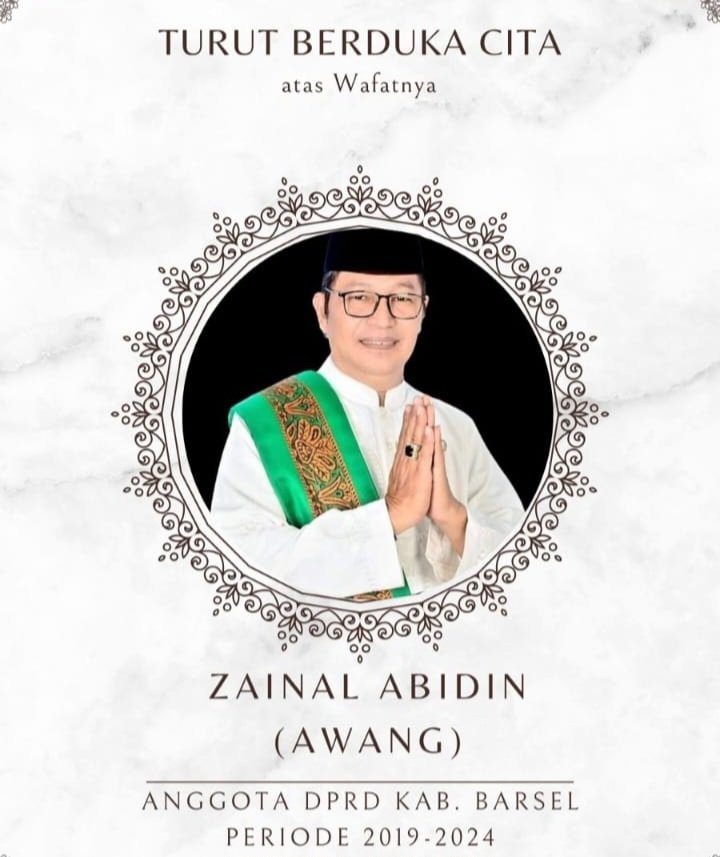 Anggota DPRD Barsel, Zainal Abidin Awang Dari Fraksi Golkar Tutup Usia